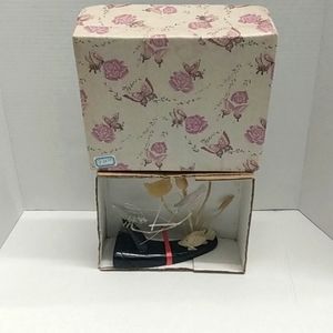 Vintage Oriental Carved Horn Fish and Shrimp Sculpture in Original box